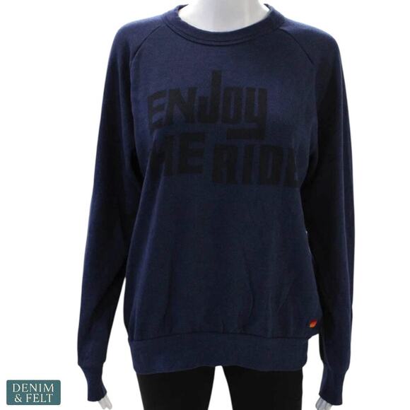 Aviator Nation Enjoy The Ride Navy Blue Graphic Sweatshirt Size M USA Made - Picture 3 of 14